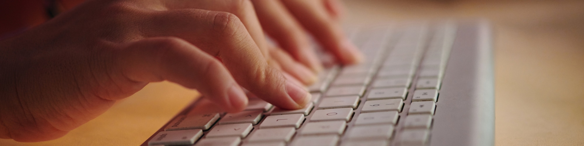 Typing on Computer Keyboard with Blur Effect